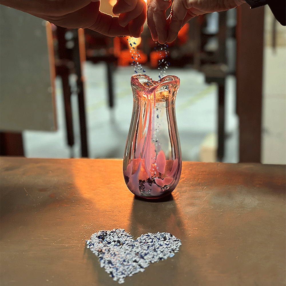 Glass Heart Bud Vase