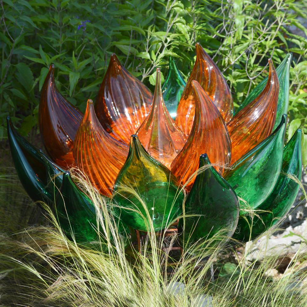 glass succulent plant Orange & Green Glass Succulent