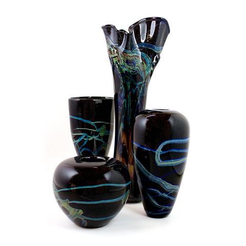 Blue Aurora Vase Collection