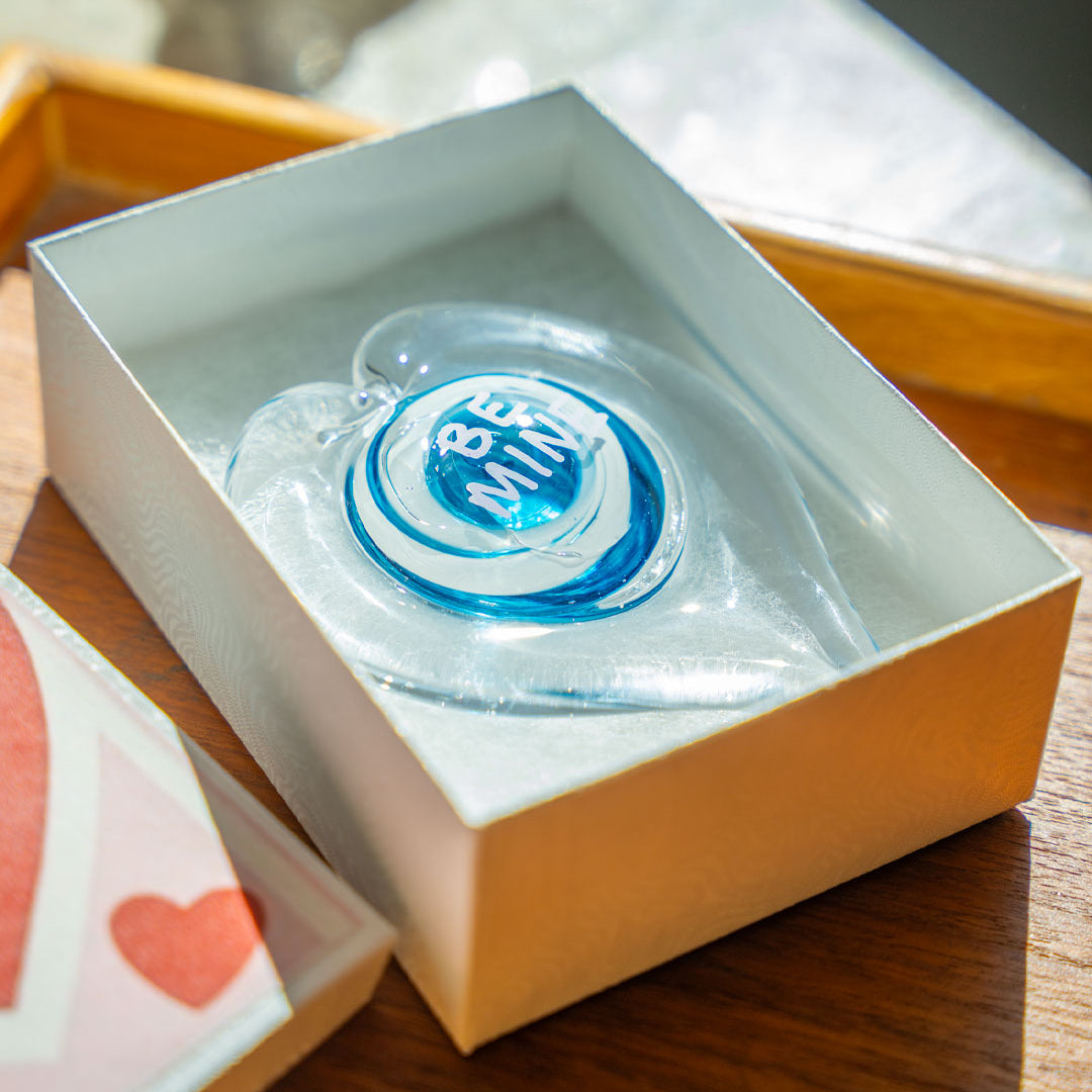 Sentiments Glass Glass Conversation Heart & Box options – Wimberley Glassworks Store