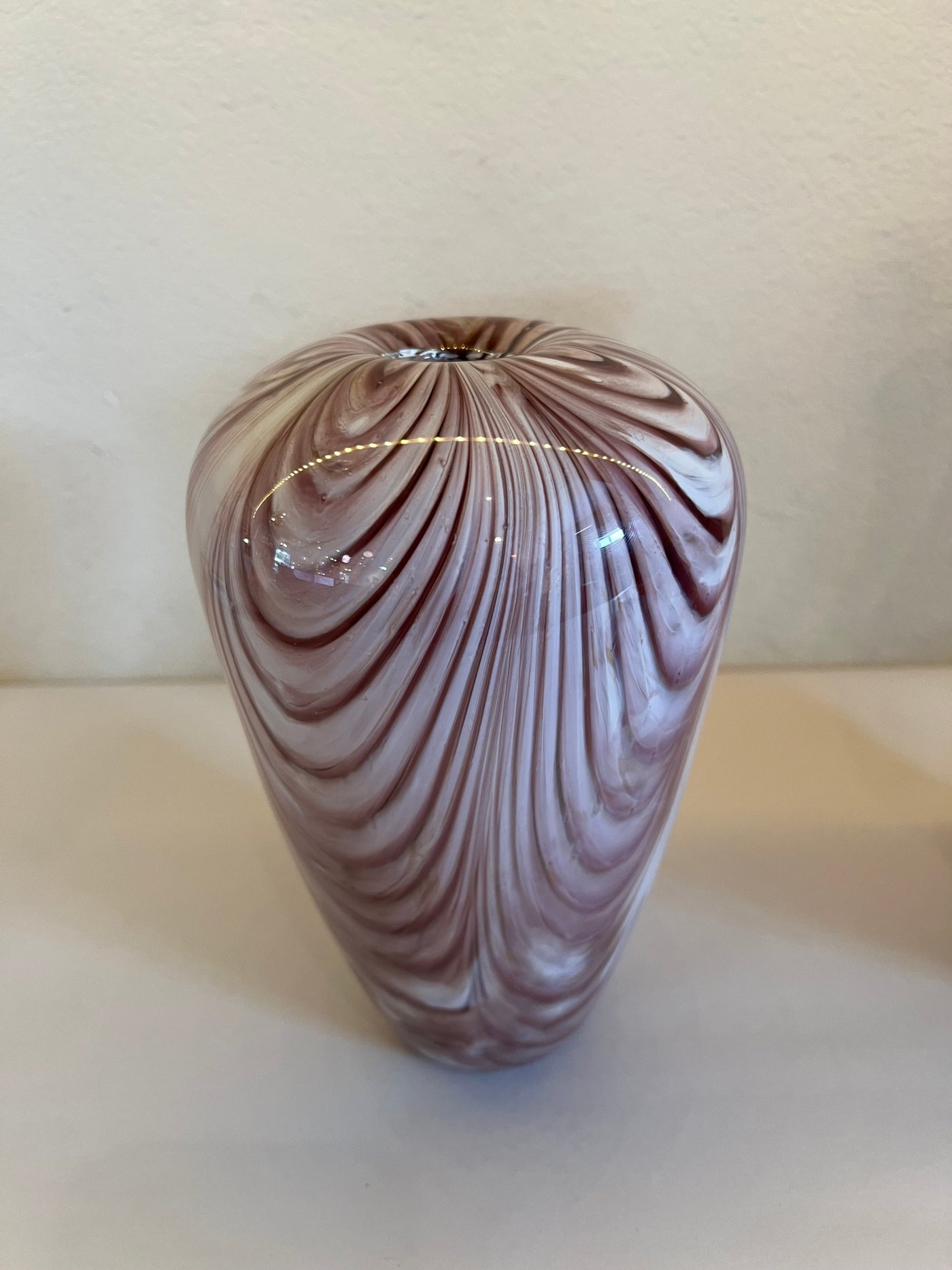 Purple Feather Short Puff Vase Artpiece