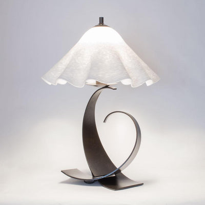 FULLERED IMPRESSIONS OPPOSED CURVES Small Table Lamp with Blown Glass