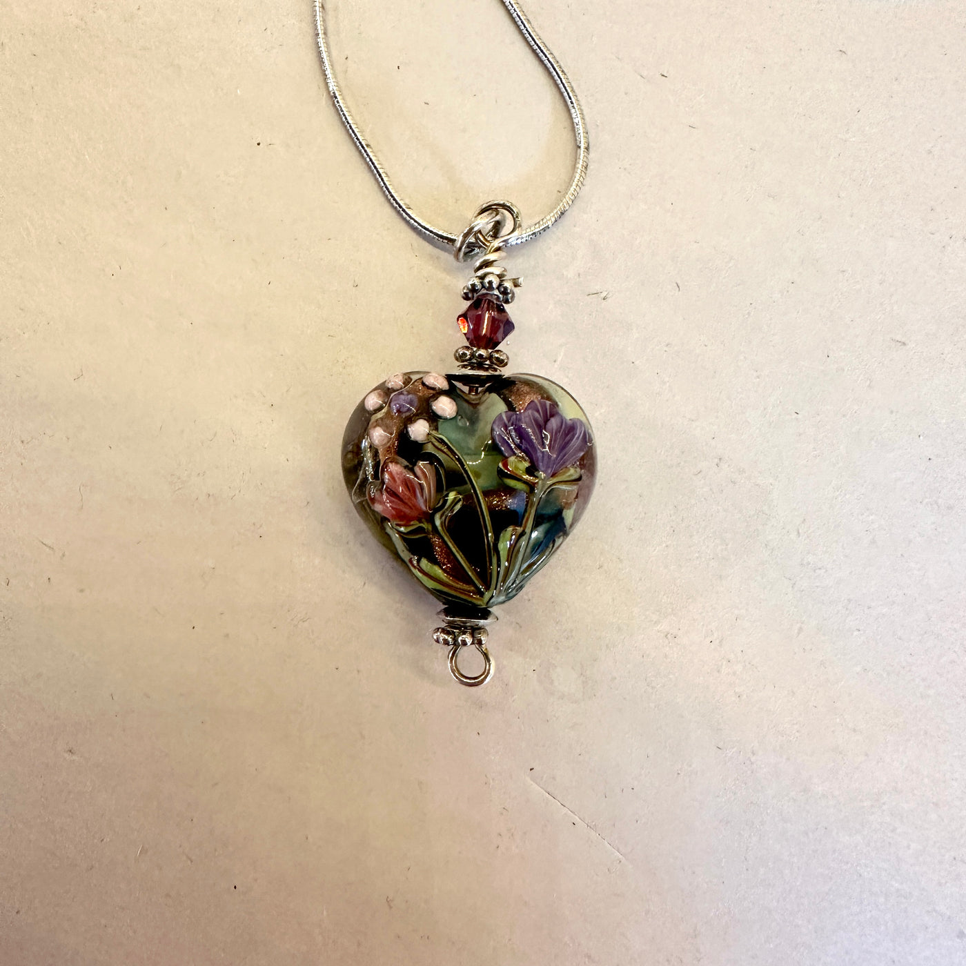 Handcrafted Heart Shaped Glass Pendant