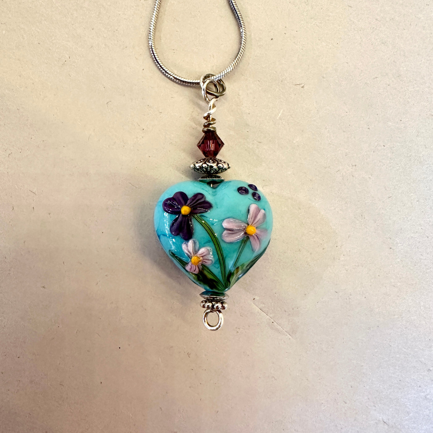 Handcrafted Heart Shaped Glass Pendant