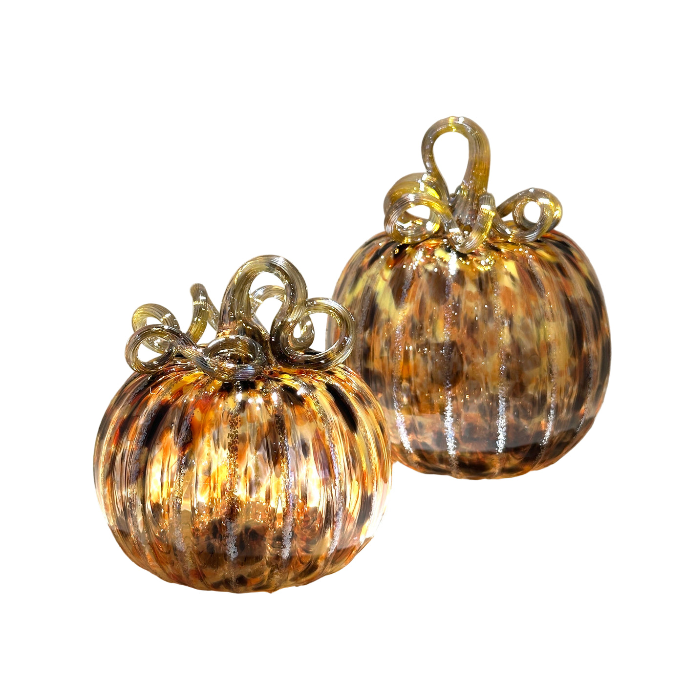 Copper & Black Glass Pumpkins