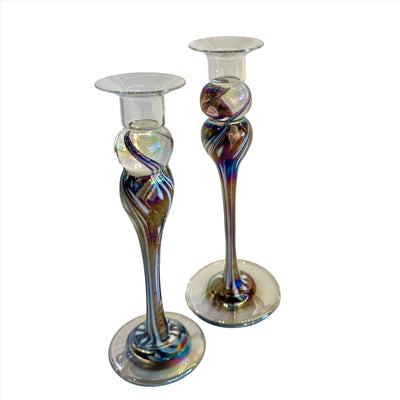 Glass Candlestick Holder - Single