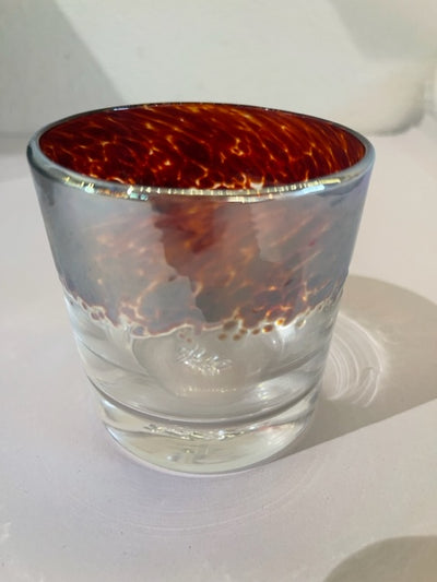 Red Ruby Gold Whiskey Glass