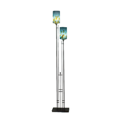 TALL METRA TWIN Floor Lamp with Blown Glass