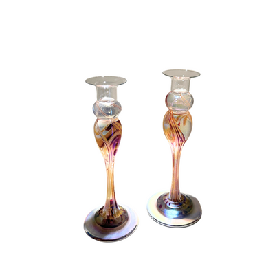 Glass Candlestick Holder - Single