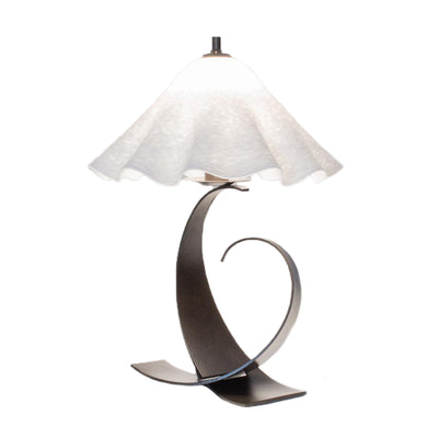 FULLERED IMPRESSIONS OPPOSED CURVES Small Table Lamp with Blown Glass