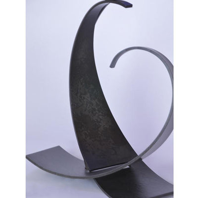 FULLERED IMPRESSIONS OPPOSED CURVES Large Table Lamp with Blown Glass