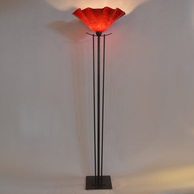 Taper Torchiere Floor Lamp with Blown Glass