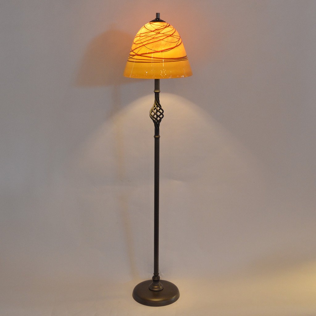 TWIST BASKET Floor Lamp with Blown Glass
