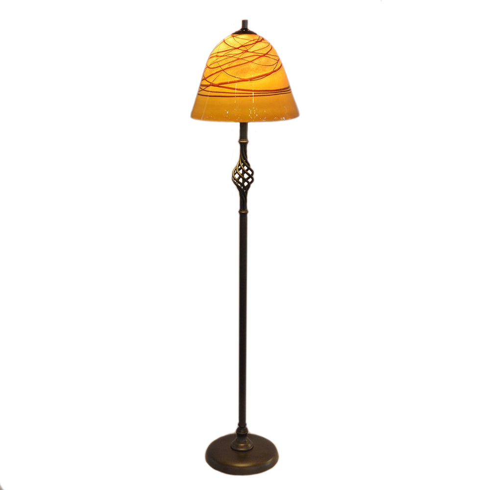 TWIST BASKET Floor Lamp with Blown Glass