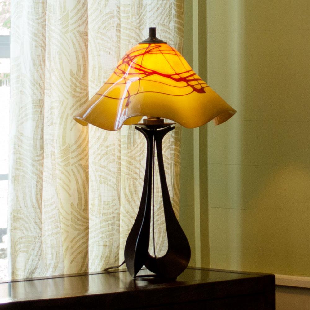 handcrafted art glass table lamp