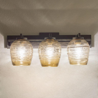handcrafted art glass lighting for the bathroom