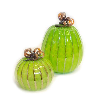 green pumpkin art glass