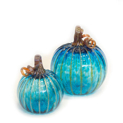 aqua handblown pumpkin
