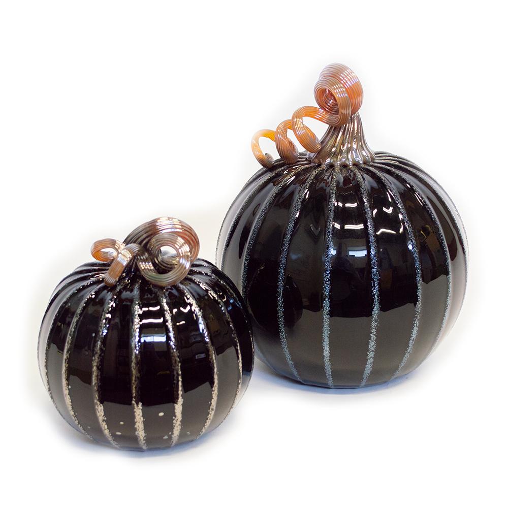 black handmade glass pumpkin