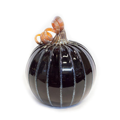 black handblown glass pumpkin
