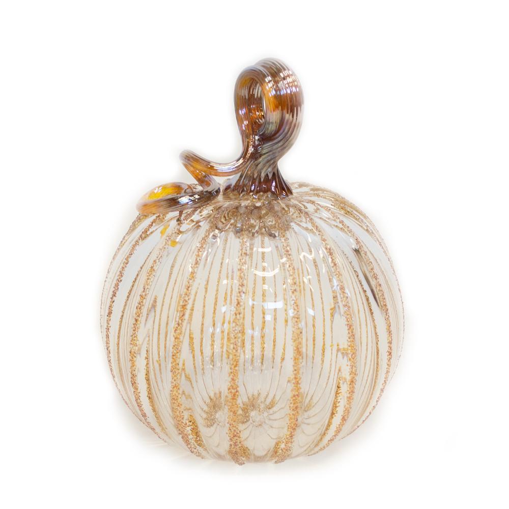 clear handblown pumpkin