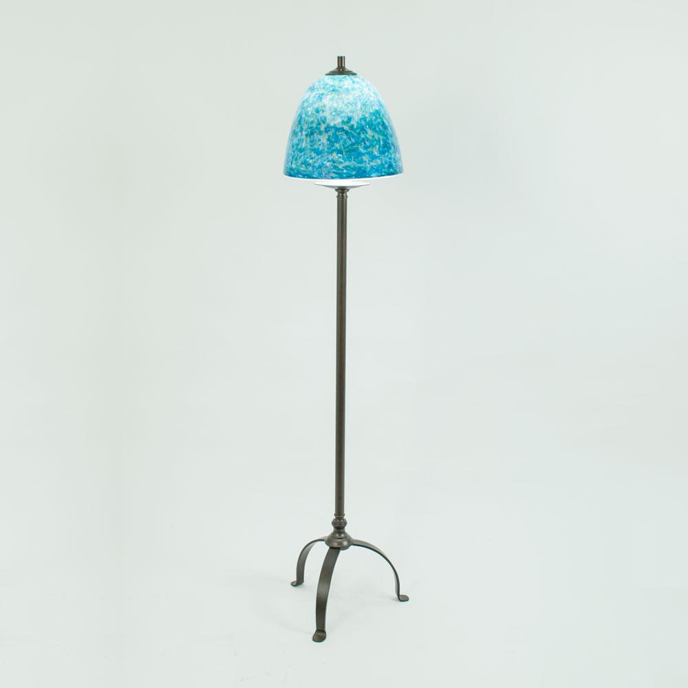 floor lamp with handmade glass shade