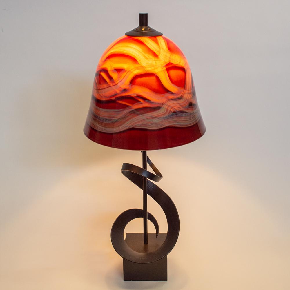handcrafted art glass table lamp