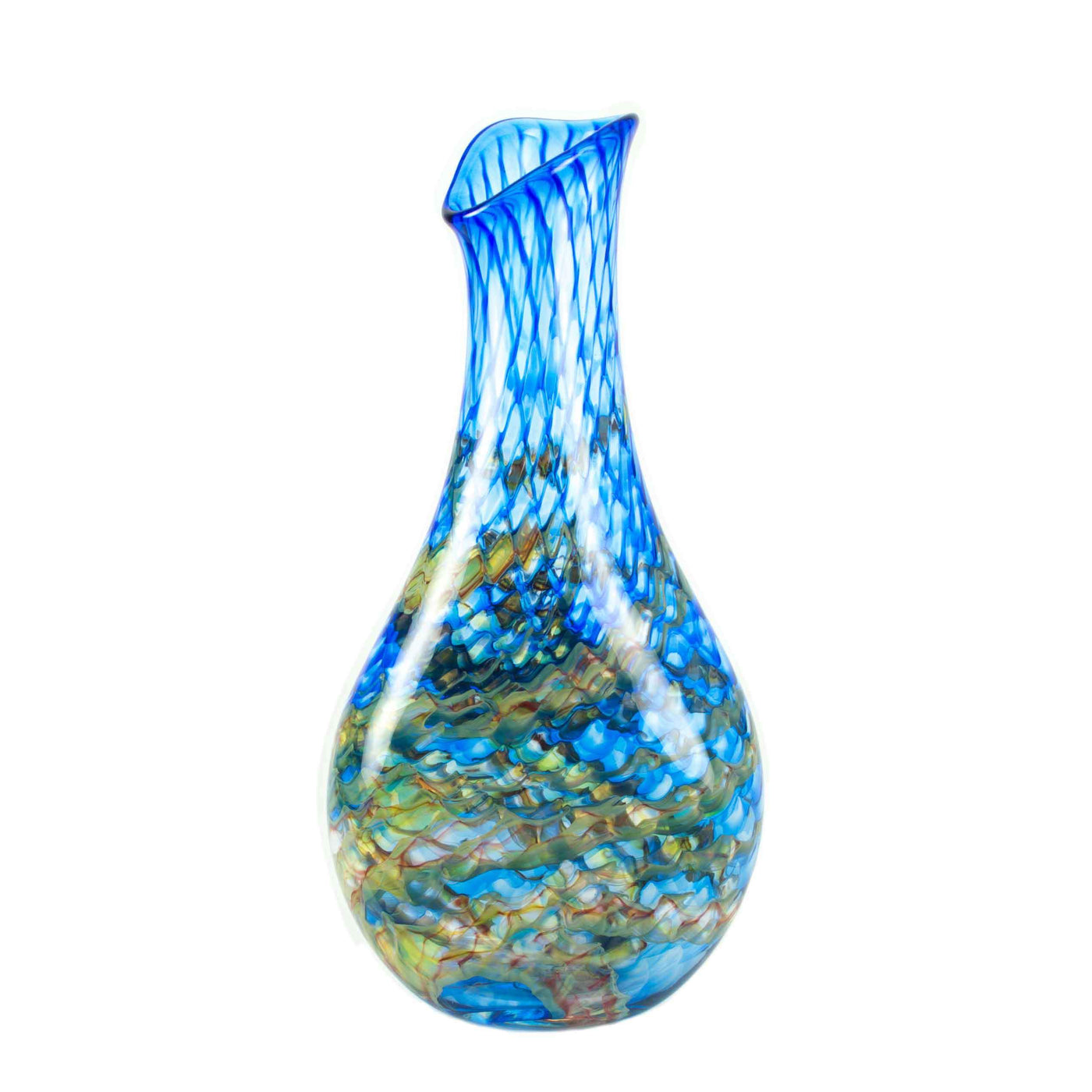 blue handmade glass vase