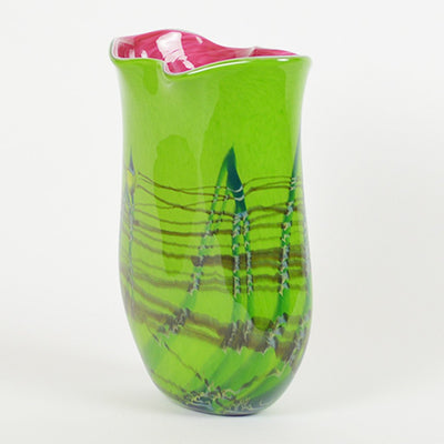 Tropical Bamboo Emerald Oblique Vase
