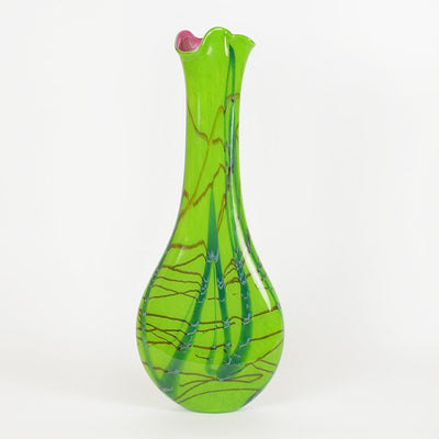 Tropical Bamboo Emerald Teardrop Vase
