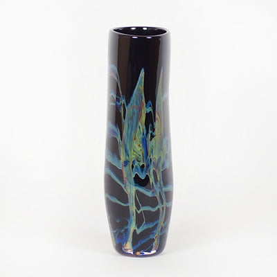 Blue Aurora Flat Taper Vase