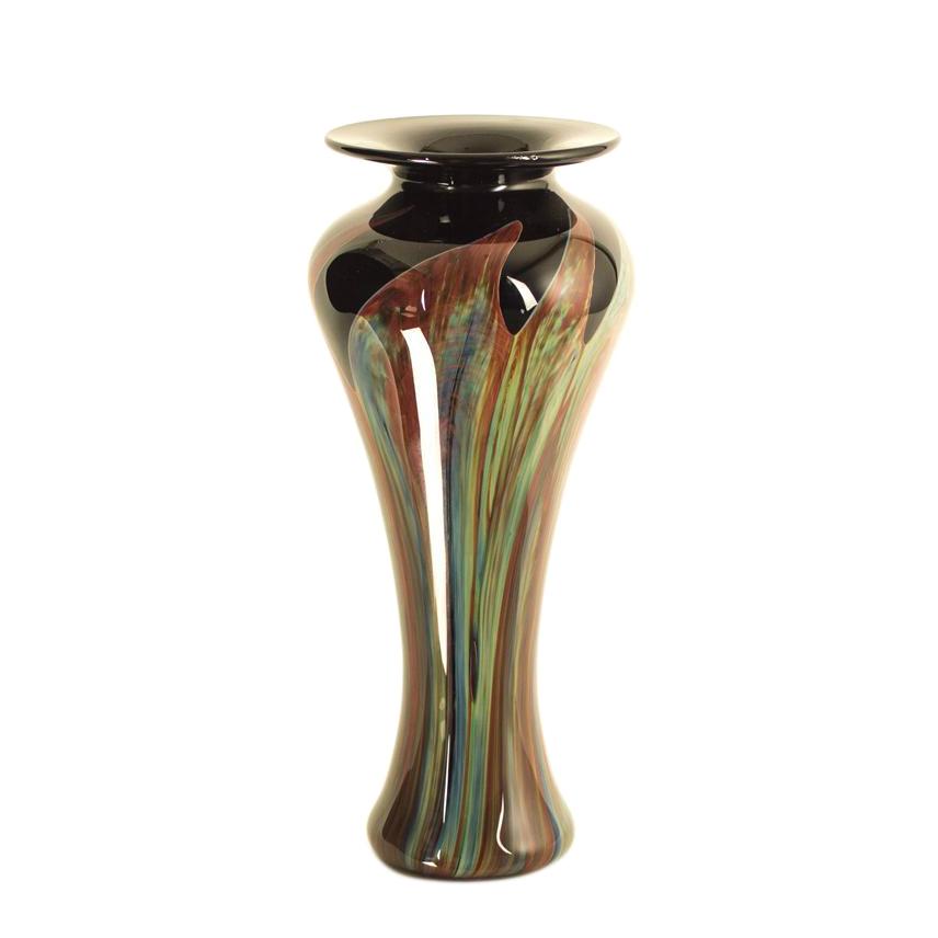 black handmade glass vase