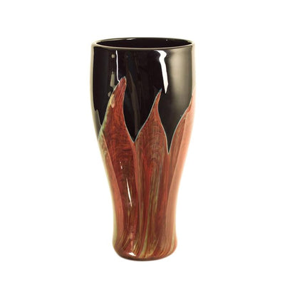 black handmade glass vase