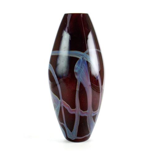 red handmade art glass vase
