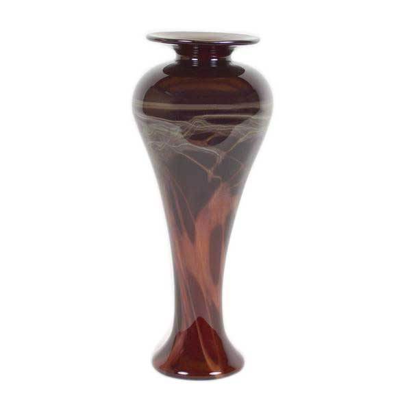 red handmade art glass vase