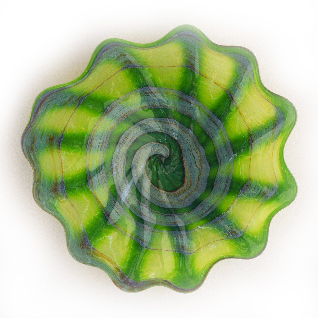 green art glass platter