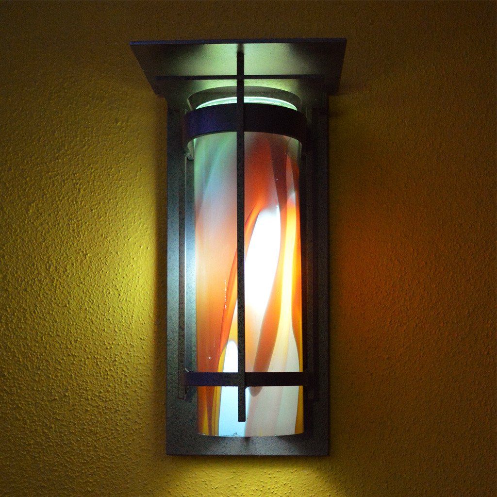 Banded Outdoor Sconce with Top Plate Medium