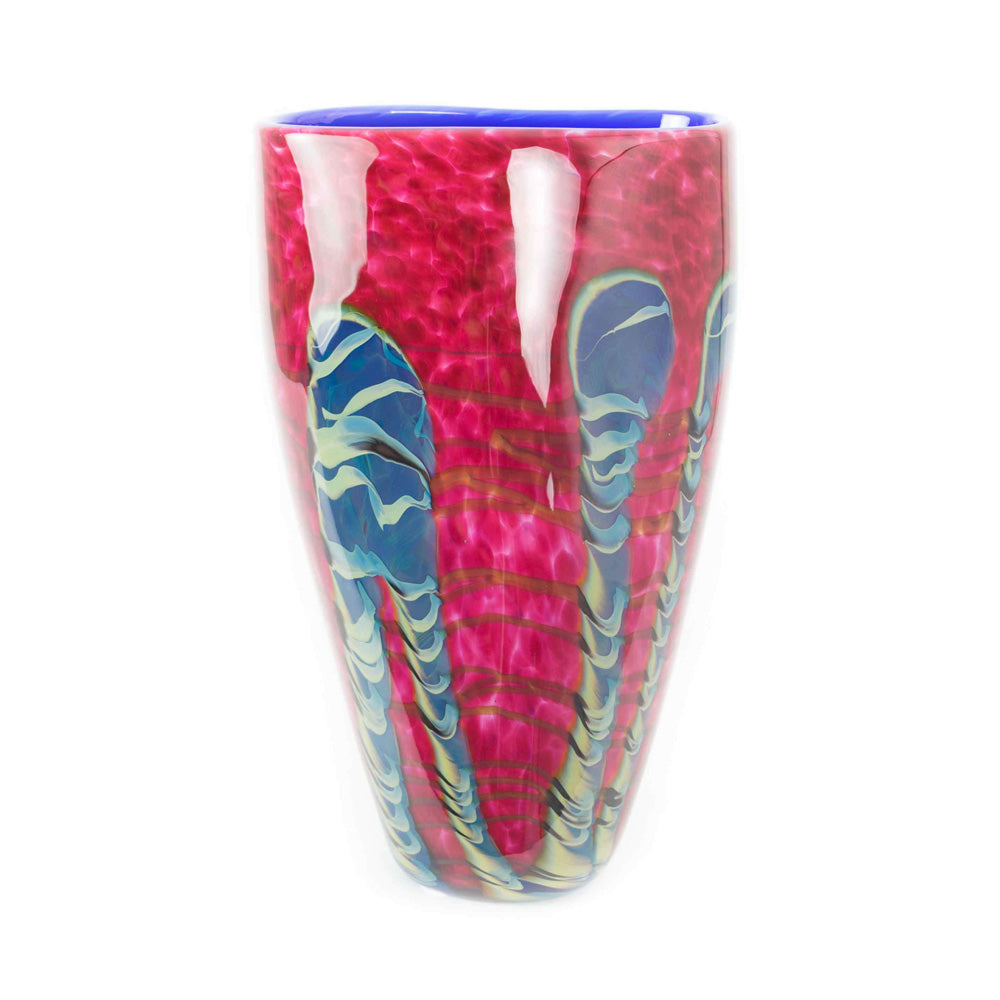 Tropical Bamboo Ruby Flat Taper Vase