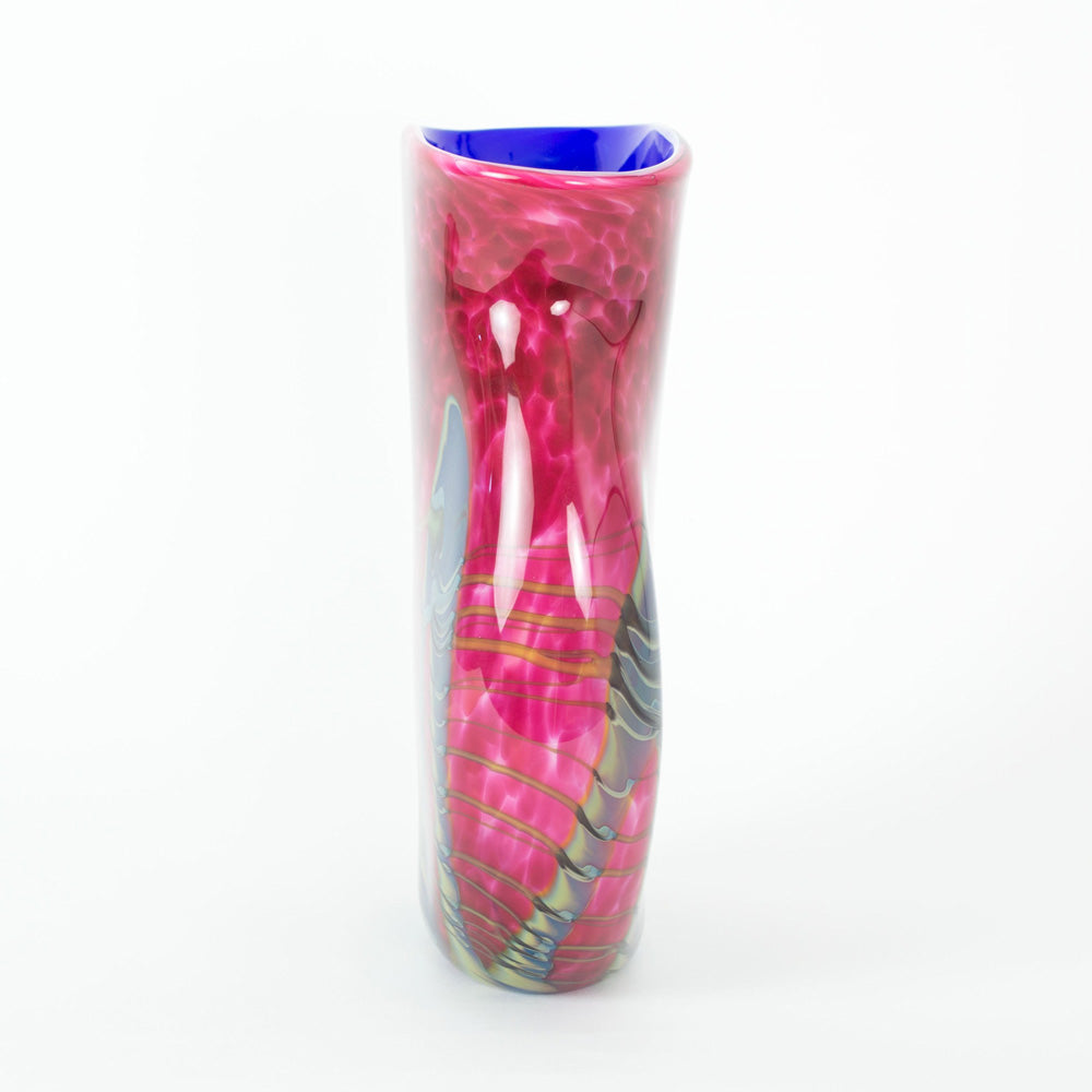Tropical Bamboo Ruby Oblique Vase