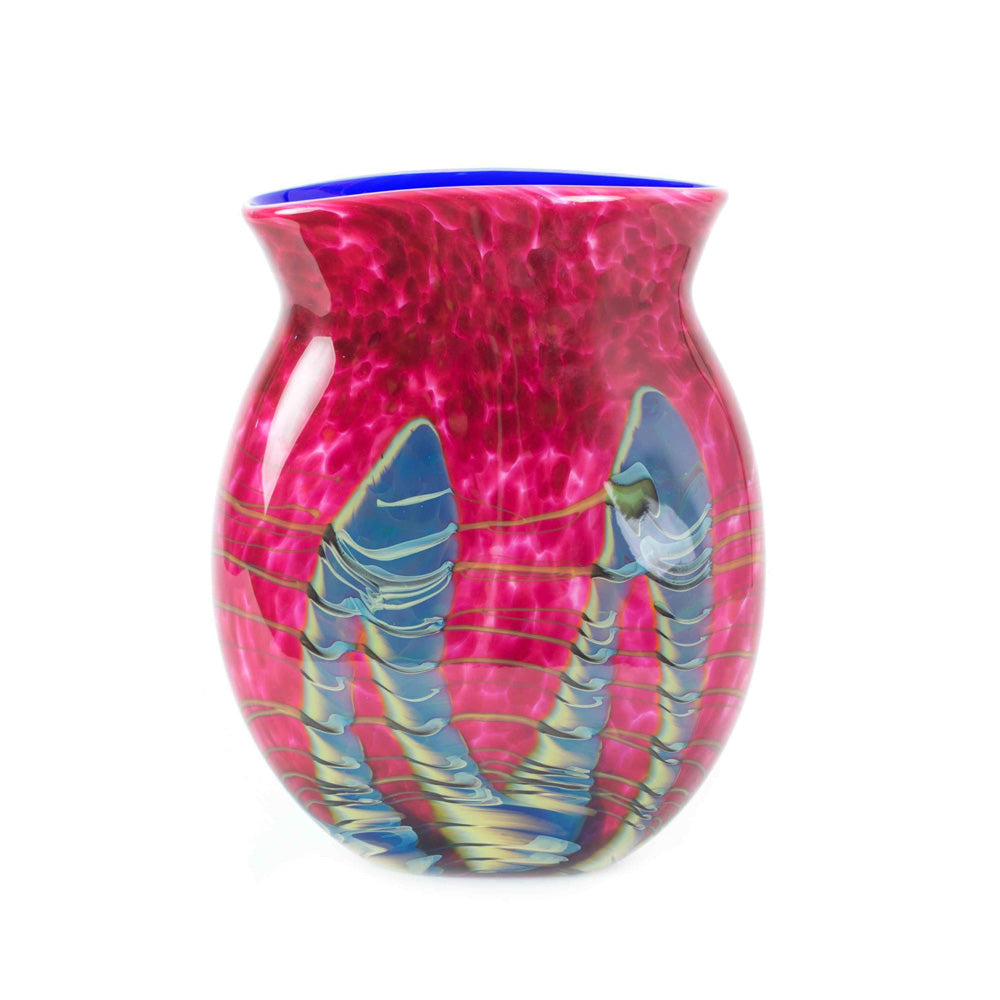 Tropical Bamboo Ruby Oblique Vase