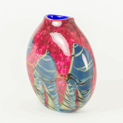 Tropical Bamboo Ruby Sphere Vase
